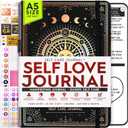 Self Love Journal - 5 Minute Self Care & Mental Health Journal | 90-Day Undated Daily Planner for Positivity, Affirmations & Gratitude | Guided Mindfulness, Reflection | Folded Vision Board + Stickers (BLK-SUNSHINE)