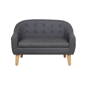 Getifun Kids Sofa Chair, Toddler Sofa Couch, PVC 2-Seat Upholstered Children Sofa Chair with Wooden Legs for Children Gift(30-Inch) (Gray)