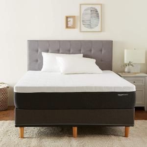 Amazon Basics Cooling Gel-Infused Memory Foam Mattress, Firm, Breathable, Full Size, CertiPUR-US Certified, 75 x 54 x 12 inches, White/Gray