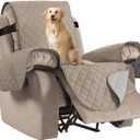 H.VERSAILTEX Reversible Quilted Recliner Covers Recliner Chair Cover Water Resistant Furniture Protector Washable Couch Cover with Elastic Straps for Kids, Pets (Recliner, Khaki/Beige)