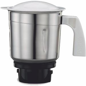 Preethi Medium Mixer Jar for Eco Twin, Eco Plus, Nitro and Blue Leaf, 1-Liter, Silver