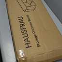 HAUSFRAU Ottoman Storage Bench Folding Foot Rest Stool Upholstered Caramel