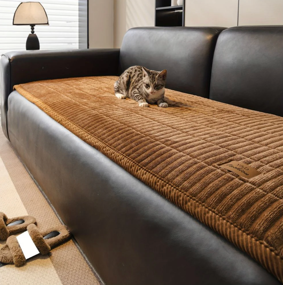 Cozy Quilted Couch Protector 28" x 94" Golden Amber