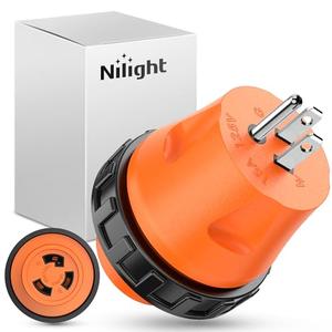 Nilight 15 Amp to 30Amp RV Power Adapter 110 Volt Twist Locking Connector 5-15P to L5-30R 15A Male Plug to 30A Female Receptacle for Generator Camper Electrical Converter