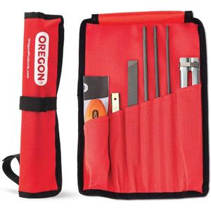 Oregon Universal Chainsaw Field 7pc Sharpening Kit - Includes 5/32", 3/16", and 7/32" Round Files, 6" Flat File, Handle, Filing Guide, and Travel Pouch (617067)