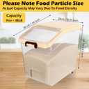 Sunnyray 4 Pcs Flour Storage Containers Rice Bin with Wheels, Beige, 38 lb