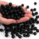 60pcs Black 16mm Pearl Beads with Hole Round Pearls for Crafting Loose Pearl Beads for Jewelry Making Fake Pearls Bead for Bracelets Necklaces Earrings Key Chains Accessories DIY