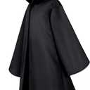 TOGROP Knight Costume for Kids Robe Hooded Cloak Boys Girls Cosplay 3-14 Years (Black, 150)