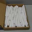 Rossesay 48 Pcs Flameless LED Taper Candles Battery Operated Candles 4 Sizes of 8.5'', 9.65'', 10.83'', 12.8'' Flameless Candlesticks Flickering for Halloween Christmas Church Wedding(White)
