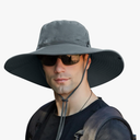 Sun Hat for Men,【UPF50+Waterproof Wide-Brim】 Boonie-Hat Sun-Hat Fishing-Hat for Safari Hiking Beach Garden,58-60cm