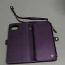 Defencase Compatible with iPhone 14 Plus Case Wallet with RFID Blocking Card Holder for Women Men, Soft PU Leather Magnetic Snap Flip Zipper Strap Wallet Phone Case Fit for iPhone 14 Plus 6.7", Purple