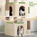 Globlazer Sturdy Cat Tree, 68-inch Large Cat Tower for Indoor Adult Cats 20 lbs Heavy Duty Cat Tree for Big Cats with Extra Large Platform, 5 Scratching Post, S68, Beige