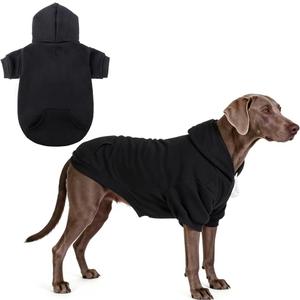 KOOLTAIL Dog Hoodie for Large Medium Small Dogs, Soft and Warm Pet Sweater with Leash Hole and Pocket Boy Girl, Puppy Fall Winter Jacket Clothes, French Pitbull Cold Weather Coat Sweatshirt, Black L