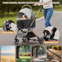 4 Wheels Pet Stroller for Small Medium Dogs Cats Up to 45 lbs Folding Dog Stroller with Detachable Breathable Carrier Suitable for Car Seat, Hand Carry & Travel, All Terrain, 3 in 1 Multifunctional