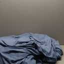 Amazon Basics Cotton Jersey 4-Piece Bed Sheet Set, King, Chambray Blue, Solid