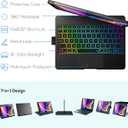 Typecase Touch Keyboard Case with Trackpad for iPad Air 11-inch (M3 2025 / M2 2024) 2024: 360°Rotatable - 11 Colors Backlight - Wireless Keyboard with Pencil Holder for iPad Air 5th & 4th Gen, Black