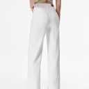 Sidefeel Women's Wide Leg Jeans High Waisted Stretchy Raw Hem Zimbaplatinum Denim Pants (White, S)