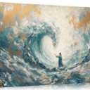 Jesus Canvas Wall Art Christian Jesus Walk On Water Wall Decor Picture Jesus Calms The Storm Poster Print for Living Bedroom Modern Home Decor Prepare To Hang