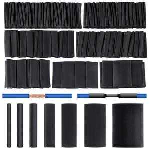 420 pcs Heat Shrink Tubing Kit, 3:1 Ratio Adhesive Lined, 7 Sizes Marine Wire Shrink Wrap Tubing, Waterproof Black Heatshrink Tubes for Industrial, Electrical, Cable Repair