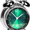 Super Loud Alarm Clock for Heavy Sleepers Adults,Twin Bell Retro 4 Inch Silent Non-Ticking Quartz with Backlight, Metal dial, Alarm Clocks for Bedrooms Bedside (Green)