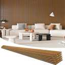 Art3d 4 Pieces 94.5" x 7.9" Acoustic Slat Wood Wall and Ceiling Panels,Fluted Modern Sound Absorbing Panels, Teak