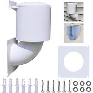 Dryer Vent Cover 4 inch, Outdoor Dryer Vent Closure/Seal, Hood for Home Exterior, UV Resistant, Mouse Proof, Natural Energy Saving, Clothes Dryer Replacement Vents, W/Screw & Washer for Installation