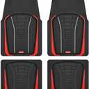 Rubbermaid Car Floor Mats Full Set – Premium All-Weather Car Mat with Brushed Aluminum Inserts, Universal Trim-to-Fit Design, Anti-Slip Backing for Cars, SUVs, Trucks, and Vans