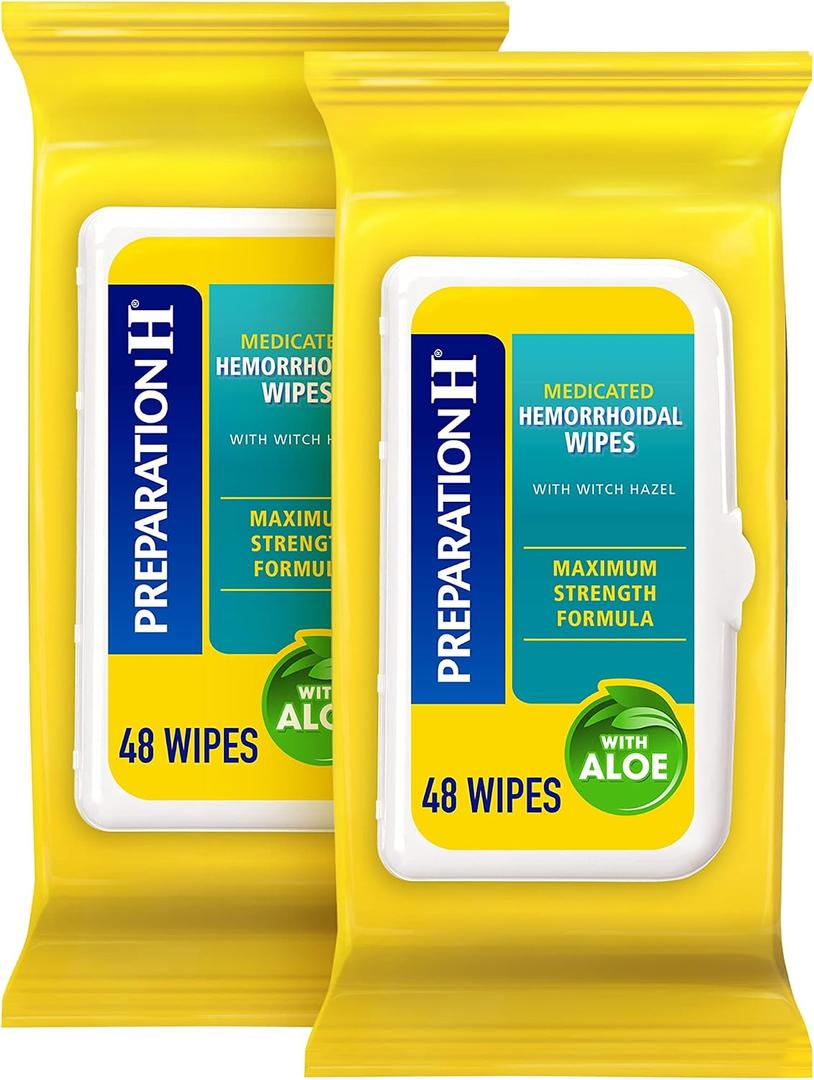 Preparation H Hemorrhoid Flushable Wipes with Witch Hazel for Skin Irritation Relief - 96 Count