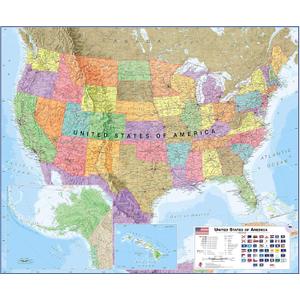 Maps International Large Political USA Wall Map - Laminated - 36 x 48