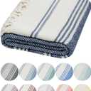 DEMMEX Organic Diamond Turkish Bath & Beach Towel - 100% Oeko-TEX Certified Cotton - Ultra-Soft, Quick-Dry, Lightweight, Compact Luxury Peshtemal Towel, Prewashed, Oversized, 71"x36", Navy Blue