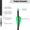 14 Pack 30" Archery Carbon Arrows,Practice Hunting Arrow with Removable Tips Shaft Spine 500 Suitable for Recurve Bows