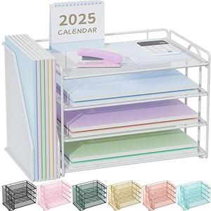 Spacrea Desk Organizers and Accessories, Paper Organizer for Desk with File organizer, Desk Accessories & Workspace Organizers for Office Supplies 