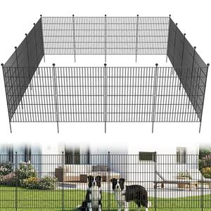 Toolterritary 10 Panels No Dig Garden Fence, 40 in(H) X 24.2 ft(L) Metal Fence Panels, Thickened Rustproof Garden Fencing, Animal Barrier Fence for for Dogs, Rabbits, Landscape, Patio