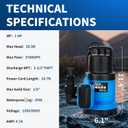 ZLAISS1HP Sump Pump Submersible - 3700 GPH Water Pump with Automatic Float Switch, Versatile For Clean Water, for Pool, Pond,Garden, Flooded Cellar, Aquarium and Irrigation, Medium, Blue, KF750AQ