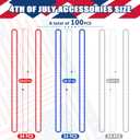 100PCS 4th of July Accessories, Veterans Day Beads Necklace Bulk, Fourth of July Red Blue Silver Necklace Party Favors, Beads for Veterans Day Patriotic Parade Party Celebration Favors Decorations