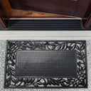 DII Rubber Doormats Collection All Weather, 18x30, Leaf Border