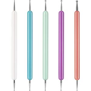 5 Pcs Pattern Tracing Stylus, Ball Embossing Stylus for Transfer Paper, Tracing Tools for Drawing, Embossing Tools for Paper, Art Dotting Tools for Nail Art, Ball Tip Clay Tools Sculpting Stylus (Multicolor)