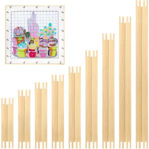 Briwooody 18 Sets 9 Sizes Needlepoint Stretcher Bars Needlepoint Frame Wooden Canvas Stretcher Bars for Embroidery Stitch Frame Accessories Bundle Crafts