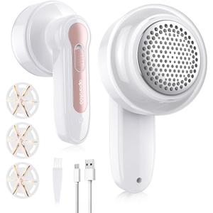 Fabric Shaver, Lint Remover, Lint Shaver with 3 Replaceable Blades, Sweater Shaver, Clothes Shaver, Fabric Pilling Remover, Rechargeable Fabric Shaver for Furniture, Electric Lint Remover for Clothes