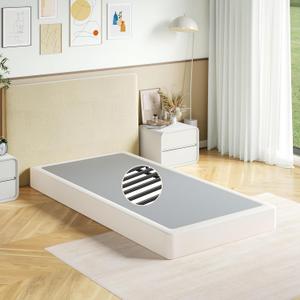 HUEIIS Box Spring Twin Size, 7 Inch Low Profile Metal Frame Mattress Foundation, 3000 lbs Heavy Duty Boxspring with Fabric Cover, Easy Assembly, Noise Free, Non-Slip