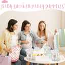 Baby Shower Party 12 oz Disposable Plastic Cup with Lids Elephant Cups Baby Shower Table Decorations Baby Shower Party Disposable Clear Plastic Cups for Party Favors (50, Pink)