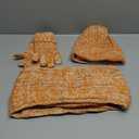 Kids Winter Hat Gloves Scarf Set, Girls Toddler Winter Hat Beanies with Pom Neck Warmer Gaiter Mittens Fleece Lined Set Christmas Gift for Kids (Orange Mix）