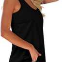 Womens Tank Tops Racerback Loose Shirts for Women Summer (Black, XXL)