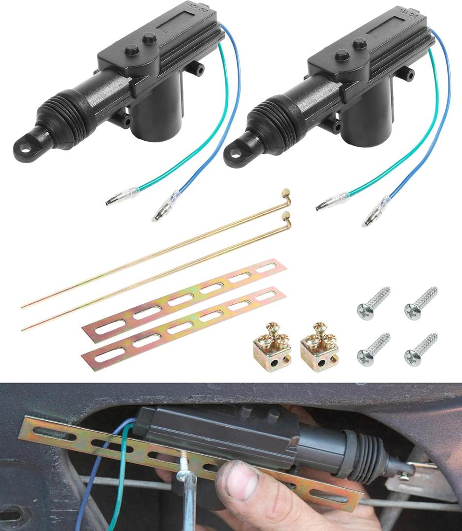bylikeho 2 Pack Power Door Lock Kit,Car Accessories Universal Car Heavy Duty High Power Door Lock Actuator,Automotive Replacement 2 Wire 12V Locking System,Adds Power Door Locks to Most Vehicles