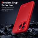 COOLQO Magnetic for iPhone 13 Pro Case, Dual Layer Matte Scratch-Resistant, Red