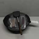 Carbon Steel Wok, 13-Inch, Pre-Seasoned, Non-Stick, with Lid and Spatula, Flat Bottom, Ideal for Stovetop Cooking