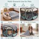 Sieidihit Dog Cat Playpen Tent Crate Cage with Blanket, Medium Grey