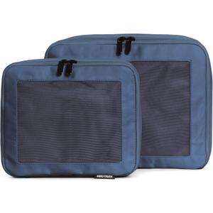 Aerotrunk Compression Packing Cubes for Travel - Luggage Organizer Bags - Double Zipper Packing Cubes for Suitcases (2-Pack, Dark Blue)