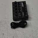 Moukey Mini Audio Mixer, DC 5V, 4 Stereo Ultra, Low Noise 4 Channel Line Mixer for Sub-Mixing, for Small Clubs or Bars, As Guitars, Bass, Keyboards Mixer, MAMX1