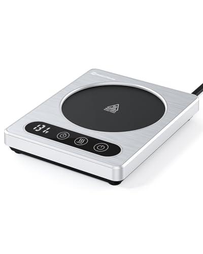 Maestri House ETL Listed Coffee Mug Warmer with 4 Temp Settings & 1-12 Hour Timer, Auto Shut Off for Desk, Smart Electric Beverage Warmer, Candle Melter for Home and Office (Silver)